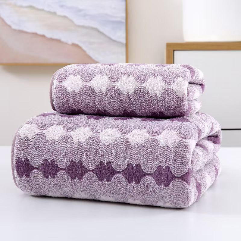 Wide Stripe Coral Towels
