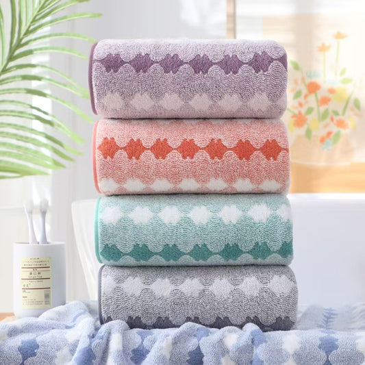 Wide Stripe Coral Towels