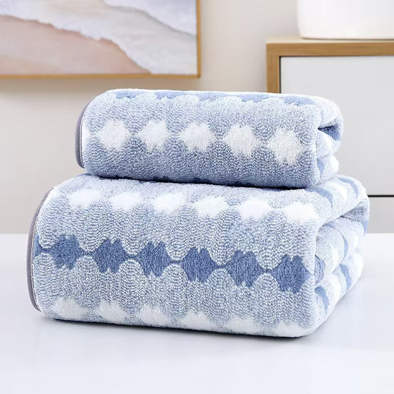 Wide Stripe Coral Towels