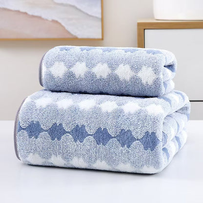 Wide Stripe Coral Towels