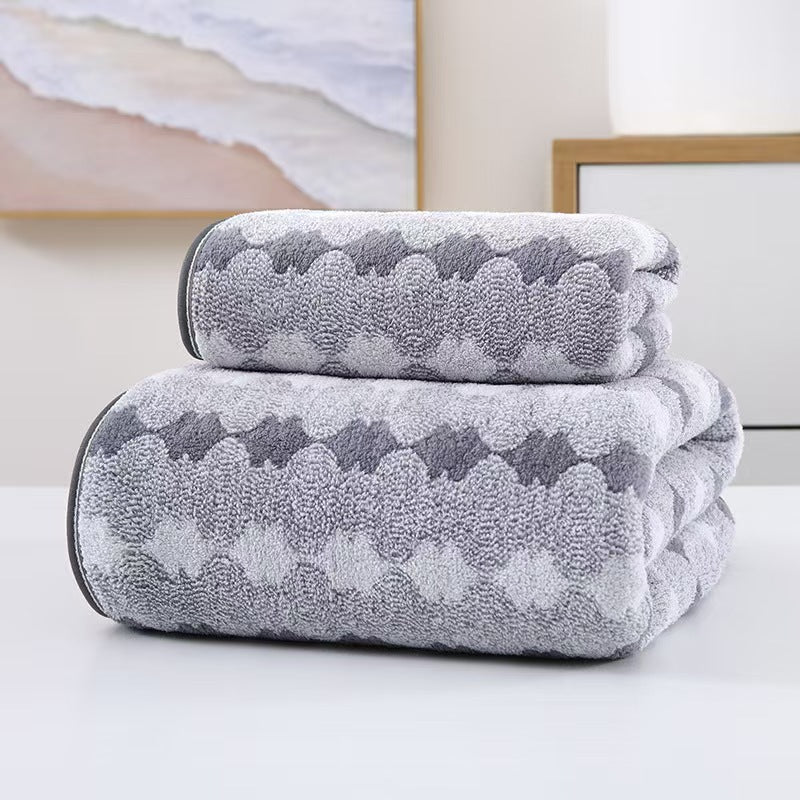 Wide Stripe Coral Towels