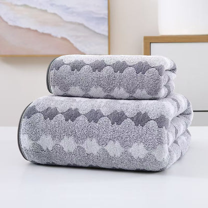 Wide Stripe Coral Towels