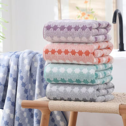 Wide Stripe Coral Towels